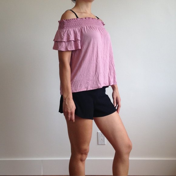American Eagle - Dust Pink Off The Shoulder Top - Picture 5 of 15